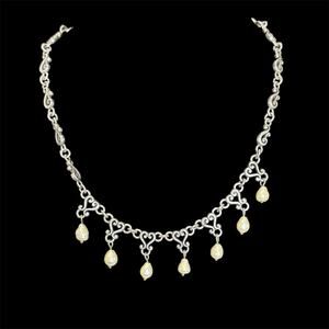 Brighton Pearl Tear Drop Necklace Silver Tone Beautiful Jewelry